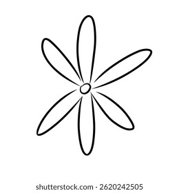 Delicate hand-drawn flower vector with graceful lines and organic detail, ideal for botanical art, floral decor, wedding invitations, natural branding, and minimalist designs.