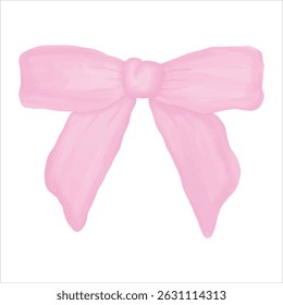 A delicate hand-painted pink ribbon, created with soft watercolor technique. Perfect for adding a romantic, feminine touch to your design projects.
