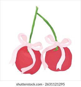 A delicate hand-painted pink ribbon, created with soft watercolor technique. Perfect for adding a romantic, feminine touch to your design projects.