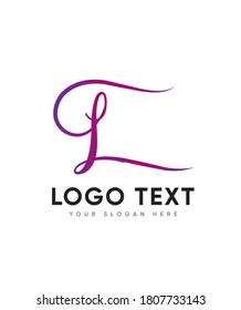 Eine handschriftliche Briefvorlage vom Typ L Logo, Vektorlogo für Geschäfts- und Firmenidentität 