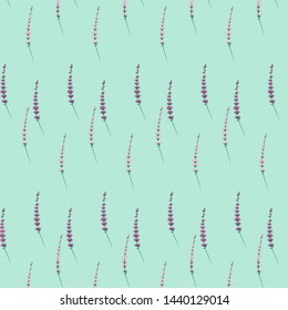 
delicate heather wildflowers on mint background