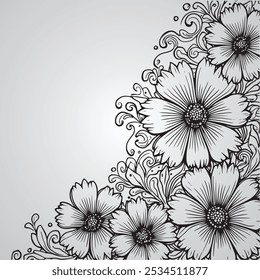 Delicate Henna Floral Design and Art Beauty