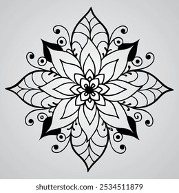Delicate Henna Floral Design and Art Beauty