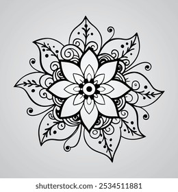Delicate Henna Floral Design and Art Beauty