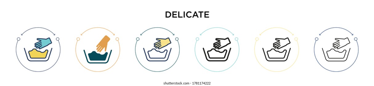 Delicate icon in filled, thin line, outline and stroke style. Vector illustration of two colored and black delicate vector icons designs can be used for mobile, ui, web