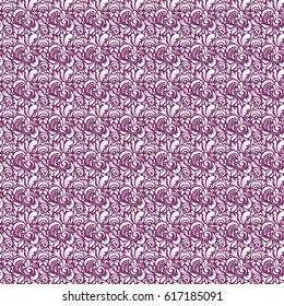 Delicate intricate decorated for wedding ceremonies, anniversary, party, events. Vector purple and white damask lace doodle ornament.
