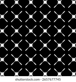 Delicate and intricate seamless pattern combining floral motifs, snowflake shapes, asterisks, and crosses in an elegant overlay design.
