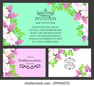 Delicate invitation card of beautiful flowers. Easy to edit. Perfect for invitations or announcements.