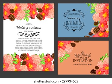 Delicate invitation card of beautiful flowers. Easy to edit. Perfect for invitations or announcements.