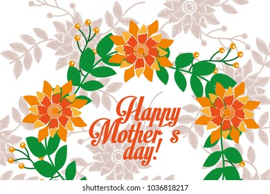 delicate invitation with flowers for happy mothers day floral background vintage style