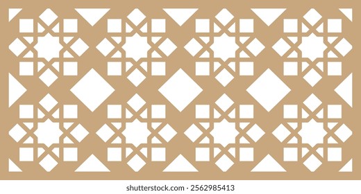 Delicate Islamic geometric pattern showcasing arabesque and Arabic ornamentation, perfect for Ramadan backgrounds and decorative textures.