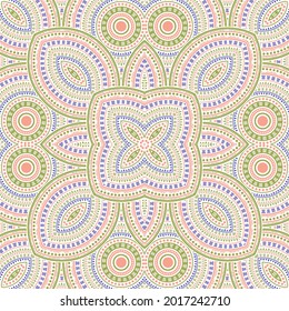 Delicate italian maiolica tile seamless rapport. Ethnic structure vector motif. Carpet print design. Stylized italian mayolica tilework recurrent pattern. Wall decoration template.