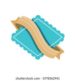 delicate label ribbon template isolated