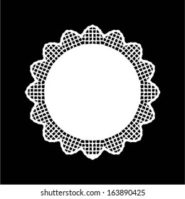 Delicate lace doily/ lace element - round model for design for gift packs, fabric patterns, wallpaper,  cut out, scrap booking, vector