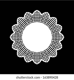 Delicate lace doily/ lace element - round model for design for gift packs, fabric patterns, wallpaper,  cut out, scrap booking, vector