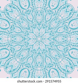 Delicate lace mandala. Hand drawn abstract background. Decorative retro banner. Can be used for banner, invitation, wedding card, scrapbooking and others. Royal vector design element.