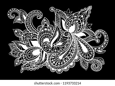 Delicate lace with patterns and flowers