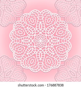 Delicate lace seamless background with circle ornament