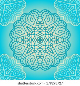 Delicate lace seamless background with circle ornament