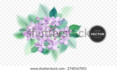Delicate lavender flowers adorned with lush green leaves in a vibrant design.