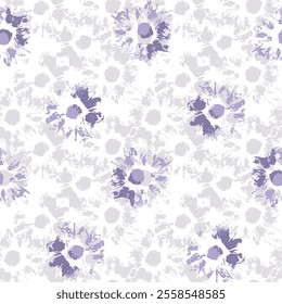 Delicate lavender tie-dye floral pattern on white background.