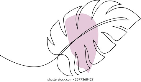Delicado contorno de hoja con suave dibujo de acento pastel