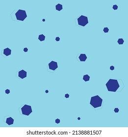 delicado fondo azul claro con hexágonos azules, plantilla para tela, papel de pared, embalaje, cubiertas