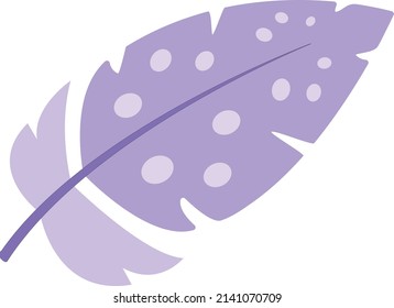 Delicate light feather, flat vector illustration