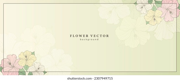 Delicate light green frame for text or photo with colorful flowers. Floral background for postcards, business cards, diplomas, invitations