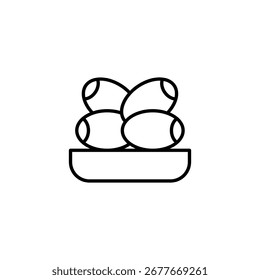 Delicate Line Art Depicting Dates Stacked Gracefully On A Minimalist Plate