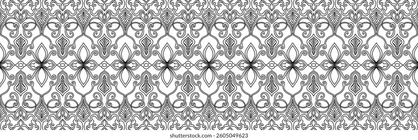 Delicate lines, seamless patterns for fabric patterns, tattoos