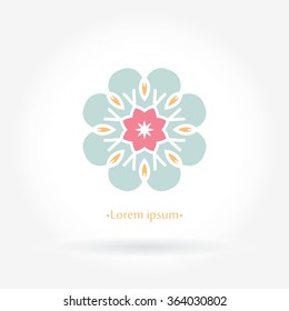Delicate logo. Beautiful circular logos. Logo for boutique, interior. Company logo, mark, emblem, element. Simple geometric logo. Mandala logo. Icons, business, invitations. Vintage. Flower logo.