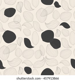 Delicate lotus flower petals on white background. Outline vector creative pattern, eps10 modern design floral template