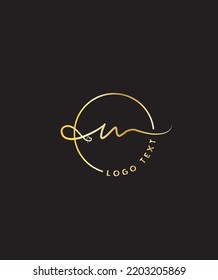 Una delicada y encantadora letra manuscrita tipo de plantilla para el logotipo del vector U