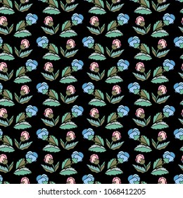 Delicate Magnolia and tea rose. Vector seamless pattern. Cute floral background for textile, design, book and diary covers, wallpapers, print, gift packaging and scrapbook