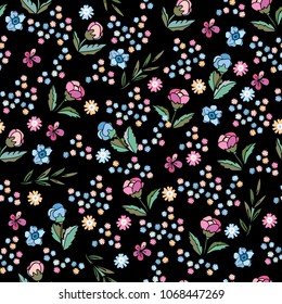 Delicate Magnolia and tea rose. Vector seamless pattern. Cute floral background for textile, design, book and diary covers, wallpapers, print, gift packaging and scrapbook