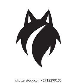Delicado Emblema Mínimo De Lobo Hecho A Mano Con Finas Líneas Contemporáneas