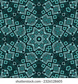 Delicate mosaic periodic pattern vector design. Tetro linen motif. Interior geometry ornament. Tunisian folk print. Royal background.