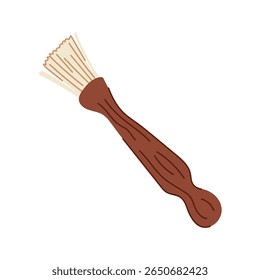 delicate mushroom brush cartoon. dirt spores, maintenance hygiene, chef gourmet delicate mushroom brush sign. isolated symbol vector illustration