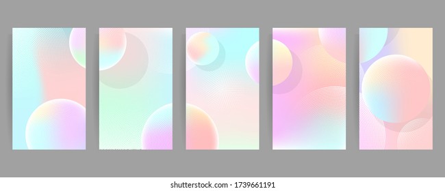 Delicate muted pastel shades of the background Modern abstract covers set, Modern colorful wave liquid flow poster. Cool gradient shapes composition, vector covers design