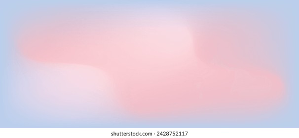 Zarter nacktrosa-blauer Farbverlauf Hintergrund. Weiche Pastellfarben in Perlmutt. Horizontaler abstrakter unscharfer Verlaufsgitterhintergrund. Vektorgrafik.