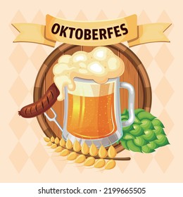 Delicate Oktoberfest elements. Premium vector