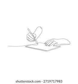 Un delicado dibujo de una línea representa dos manos juntas en un apretón de manos suave