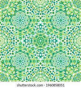 Delicate openwork geometric floral seamless pattern vector fashionable graphic design for textile print, ethnic batik, cloth fabric. Floral geometric abstract ornament.