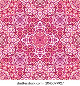 Delicate openwork geometric floral seamless pattern vector fashionable graphic design for textile print, ethnic batik, cloth fabric. Floral geometric abstract ornament.