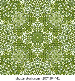 Delicate openwork geometric floral seamless pattern vector fashionable graphic design for textile print, ethnic batik, cloth fabric. Floral geometric abstract ornament.