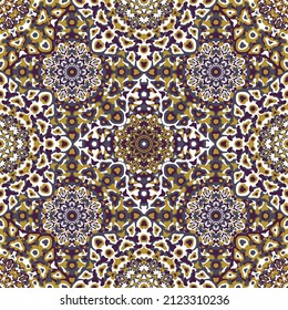 Delicate openwork geometric floral seamless pattern vector fashionable graphic design for textile print, ethnic batik, cloth fabric. Floral geometric abstract ornament.