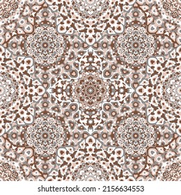 Delicate openwork geometric floral seamless pattern vector fashionable graphic design for textile print, ethnic batik, cloth fabric. Floral geometric abstract ornament.
