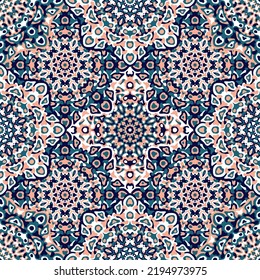 Delicate openwork geometric floral seamless pattern vector fashionable graphic design for textile print, ethnic batik, cloth fabric. Floral geometric abstract ornament.