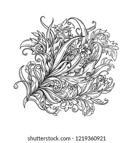 Delicate, delicate, openwork pattern of floral ornaments